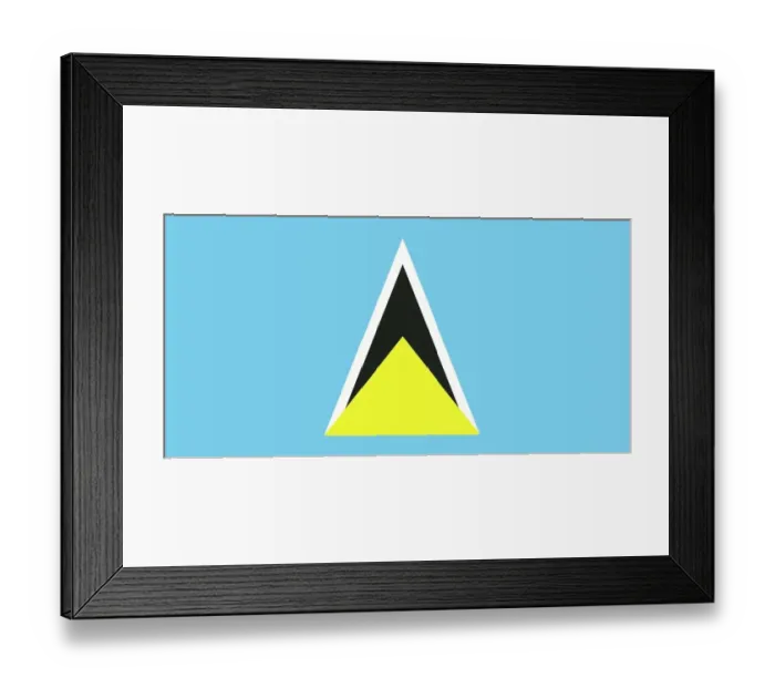 Framed Print : Flag Saint Lucia Framed Print : Flag Saint Lucia