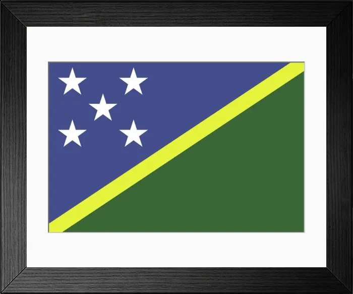Framed Print : Flag of Solomon Islands Framed Print : Flag of Solomon Islands