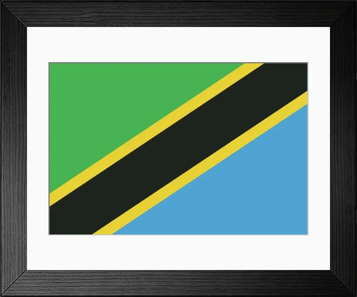 Framed Print : Flag Tanzania