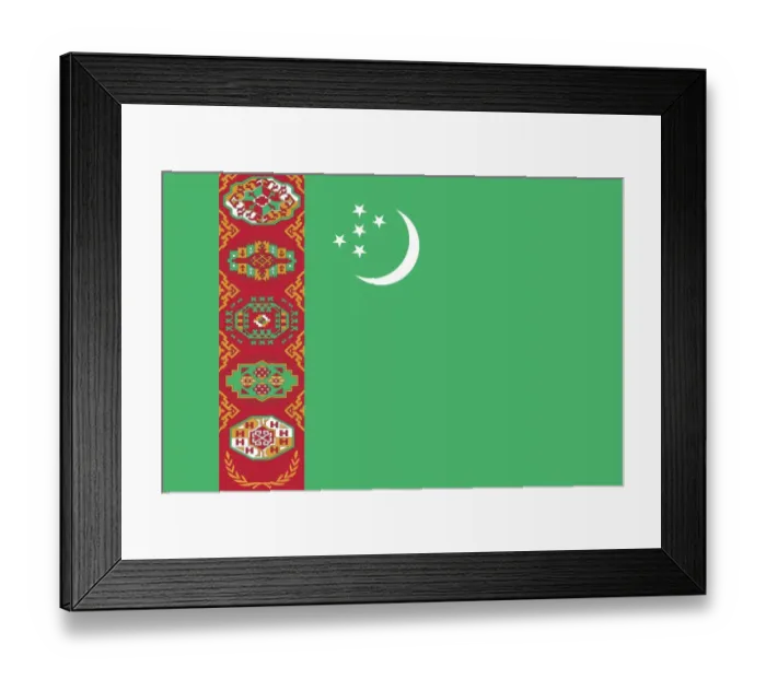 Framed Print : Flag Turkmenistan Framed Print : Flag Turkmenistan
