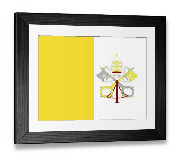Framed Print : Official national flag of the Holy See, Vatican City Framed Print : Official national flag of the Holy See, Vatican City