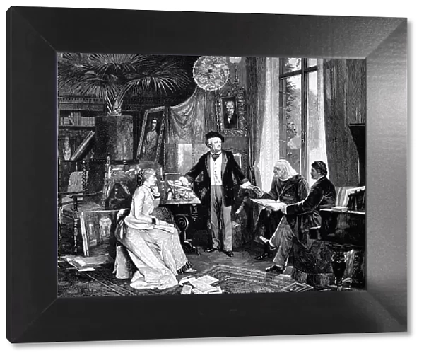 Richard and Cosima Wagner with Liszt and Hans von Wolzogen in their home Wahnfried