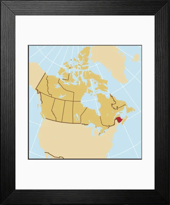 Framed Print : New Brunswick reference map Framed Print : New Brunswick reference map