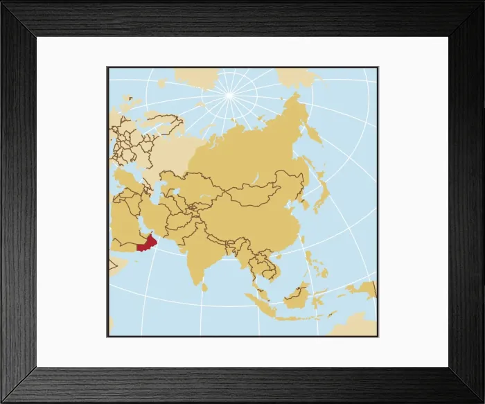 Framed Print : Oman reference map Framed Print : Oman reference map