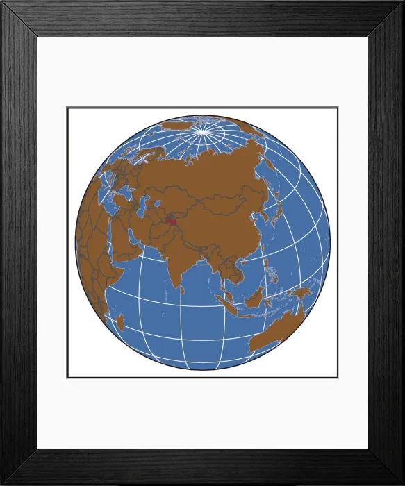 Framed Print : Tajikistan locator map Framed Print : Tajikistan locator map