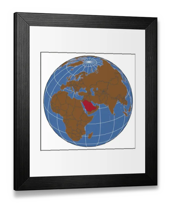 Framed Print : Saudi Arabia locator map Framed Print : Saudi Arabia locator map