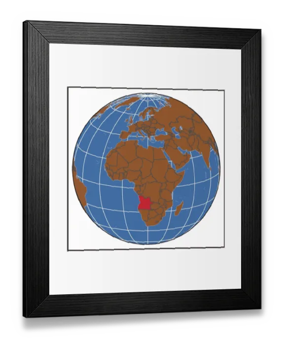 Framed Print : Angola locator map Framed Print : Angola locator map