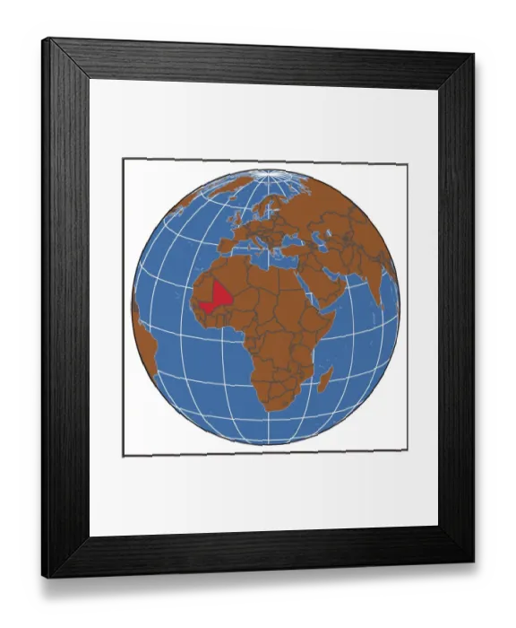 Framed Print : Mali locator map