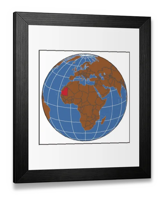 Framed Print : Mauritania locator map Framed Print : Mauritania locator map