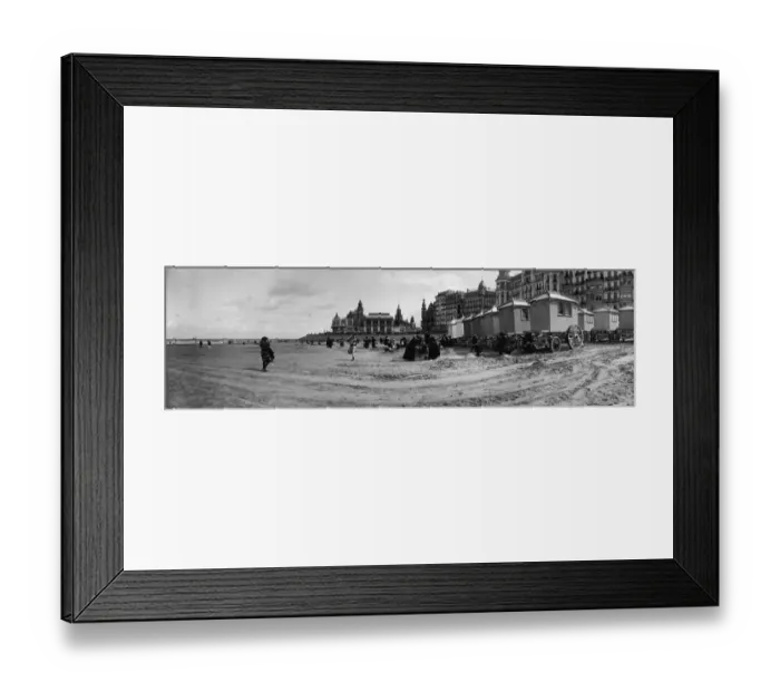 Framed Print : Ostend. 1909: Bathing machines or cabines de luxe lined up on the beach in Ostend Framed Print : Ostend. 1909: Bathing machines or cabines de luxe lined up on the beach in Ostend