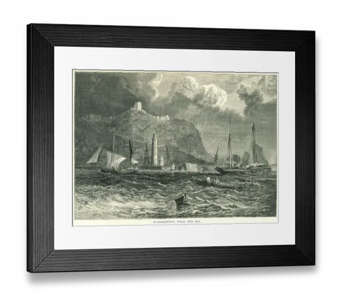 Framed Print : Scarborough seen from the sea (Victorian engraving) Framed Print : Scarborough seen from the sea (Victorian engraving)
