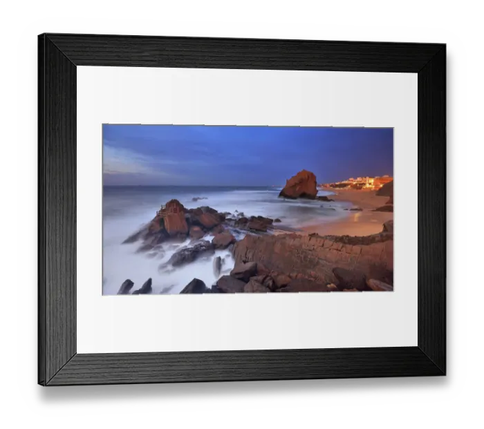 Framed Print : Rock Formation in Santa cruz beach, Portugal Framed Print : Rock Formation in Santa cruz beach, Portugal