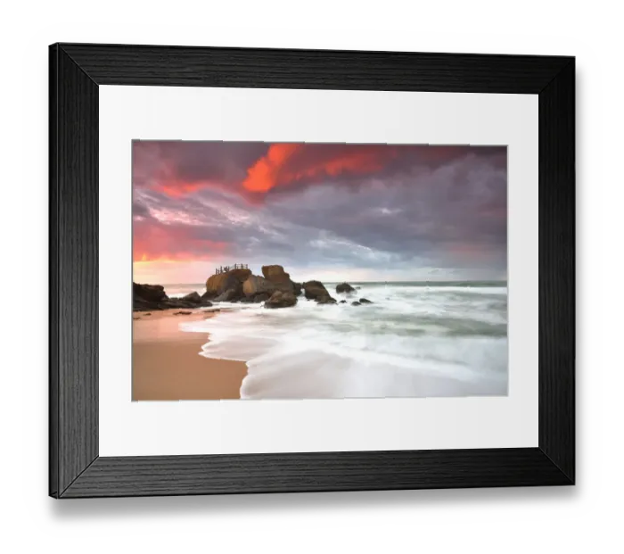 Framed Print : Sunset at Santa Cruz beach, Portugal Framed Print : Sunset at Santa Cruz beach, Portugal