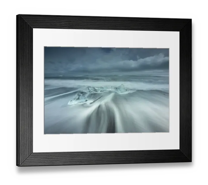 Framed Print : Ice rests on the beach off the inlet to Jokulsarlon Glacial Lagoon in southwest Iceland Framed Print : Ice rests on the beach off the inlet to Jokulsarlon Glacial Lagoon in southwest Iceland