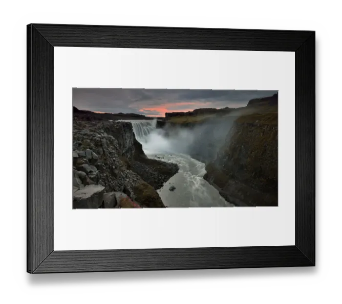 Framed Print : SUNSET AT DETIFOSS WATERFALL, ICELAND Framed Print : SUNSET AT DETIFOSS WATERFALL, ICELAND