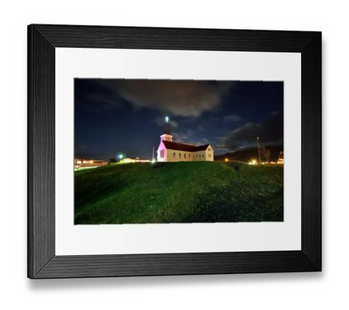 Framed Print : kirkjufell church under stars Framed Print : kirkjufell church under stars