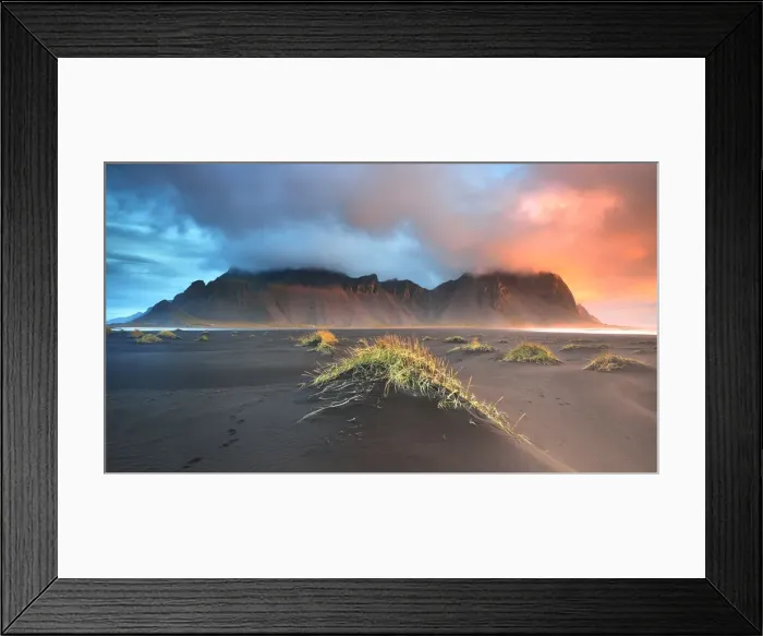 Framed Print : Sunrise in Vesturhorn mountain Iceland Framed Print : Sunrise in Vesturhorn mountain Iceland