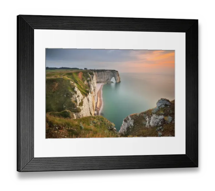 Framed Print : High Angle View of Rocky Cliff By Sea At Etretat, Normandy Framed Print : High Angle View of Rocky Cliff By Sea At Etretat, Normandy