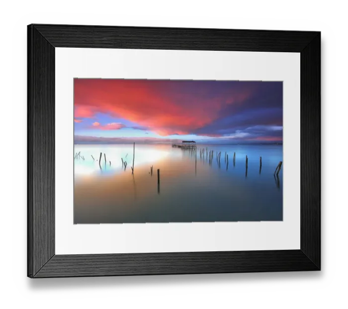 Framed Print : Carrasqueira pier built in traditional wooden stakes Framed Print : Carrasqueira pier built in traditional wooden stakes