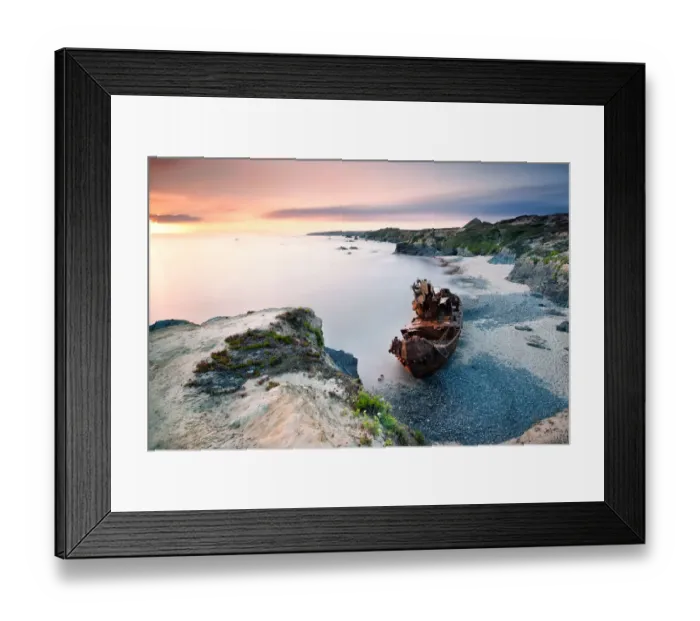 Framed Print : Rusty Wreck On the beautiful beach of Vila Nova de Milfontes in Portugal Framed Print : Rusty Wreck On the beautiful beach of Vila Nova de Milfontes in Portugal