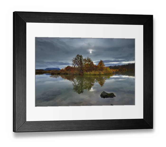 Framed Print : Myvtan Lake Autumn Colours Framed Print : Myvtan Lake Autumn Colours