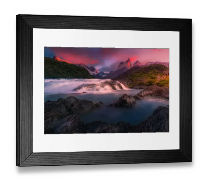 Framed Print : Morning view of Magallanes with Salto Grande foreground Framed Print : Morning view of Magallanes with Salto Grande foreground