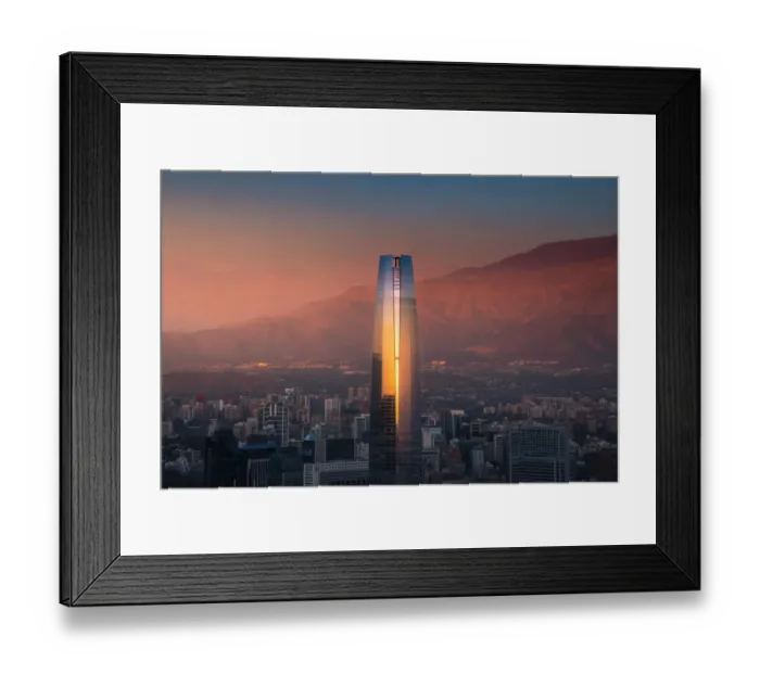 Framed Print : Sunset view of Santiago city