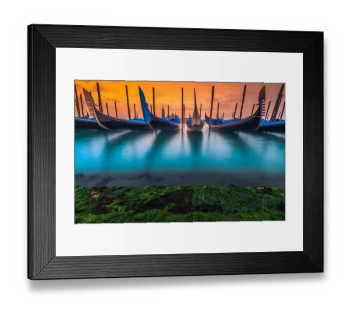 Framed Print : Sunrise scene of Gondola pier in Venice Framed Print : Sunrise scene of Gondola pier in Venice