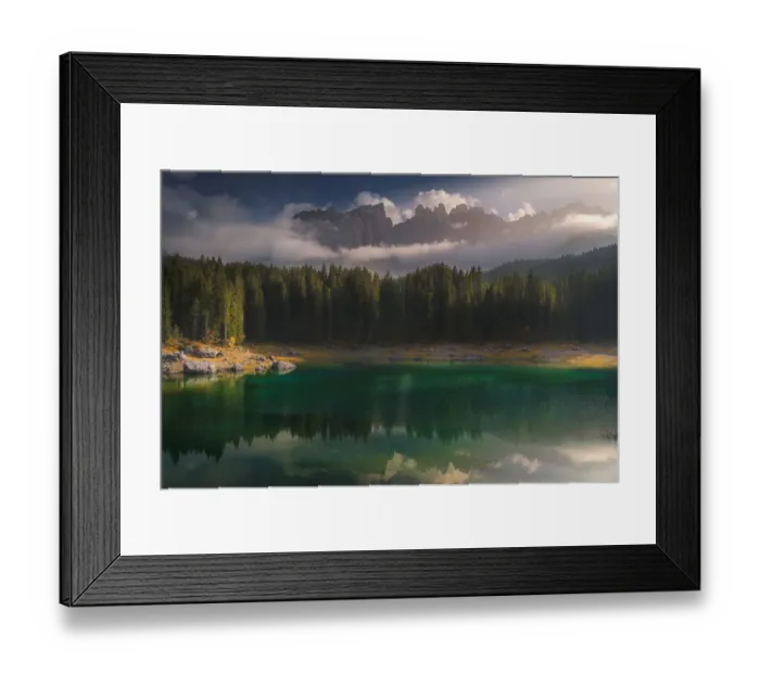 Framed Print : Lake Karersee with reflection Framed Print : Lake Karersee with reflection