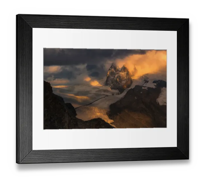 Framed Print : Sunset at Gorner glacier