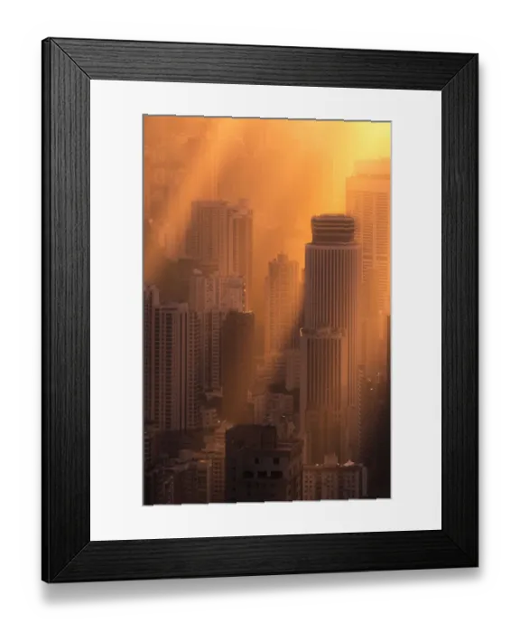 Framed Print : sunset ambience within hong kong city center Framed Print : sunset ambience within hong kong city center