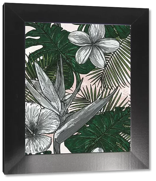 Modern Tropical Floral Pattern