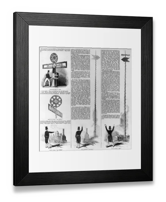 Framed Print : Railway Signals 1844 Framed Print : Railway Signals 1844