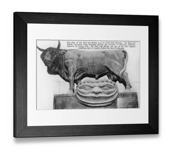 Framed Print : Bull And Mouth Sign, Guild Hall Museum, London Framed Print : Bull And Mouth Sign, Guild Hall Museum, London