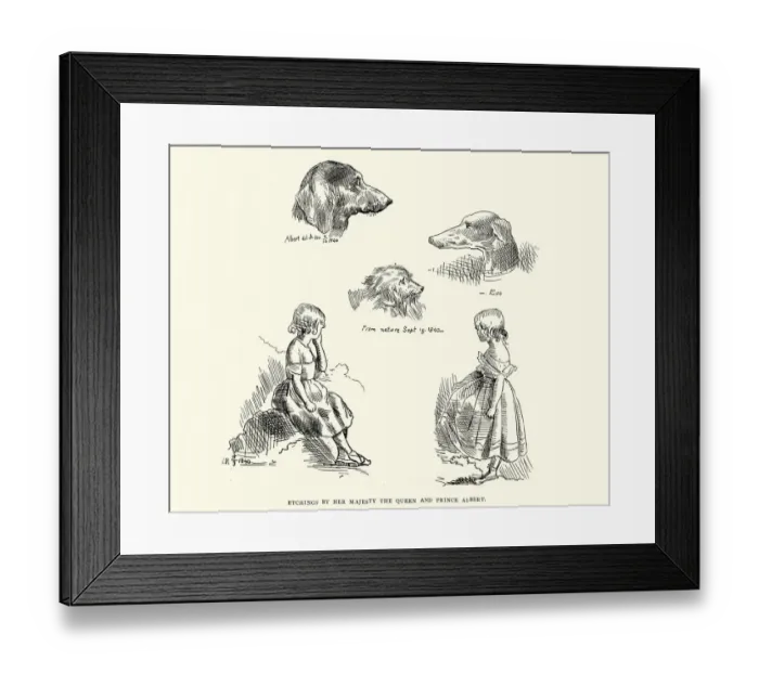 Framed Print : Sketches by Queen Victoria and Prince Albert Framed Print : Sketches by Queen Victoria and Prince Albert