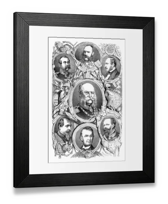 Framed Print : PRINCE ALBERT As one of many world leaders, namely Kaiser Wilhelm I, Lincoln, Napoleon III, Alexander III, Franz Josef I, Victor Emanuele Date 1819-1861 Framed Print : PRINCE ALBERT As one of many world leaders, namely Kaiser Wilhelm I, Lincoln, Napoleon III, Alexander III, Franz Josef I, Victor Emanuele Date 1819-1861