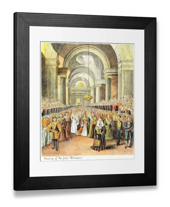 Framed Print : Queen Victorias first State Opening of Parliament Framed Print : Queen Victorias first State Opening of Parliament
