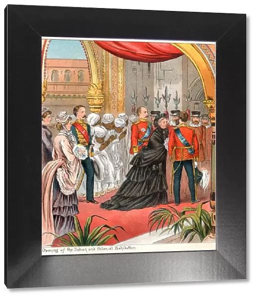 Queen Victoria opening the Indian and Colonial Exhibition in 1886