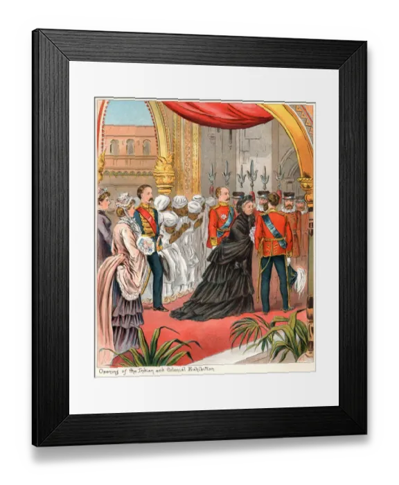 Framed Print : Queen Victoria opening the Indian and Colonial Exhibition in 1886