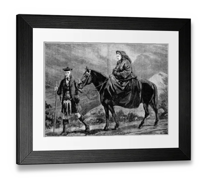 Framed Print : Queen Victoria and her servant John Brown in Scotland Framed Print : Queen Victoria and her servant John Brown in Scotland