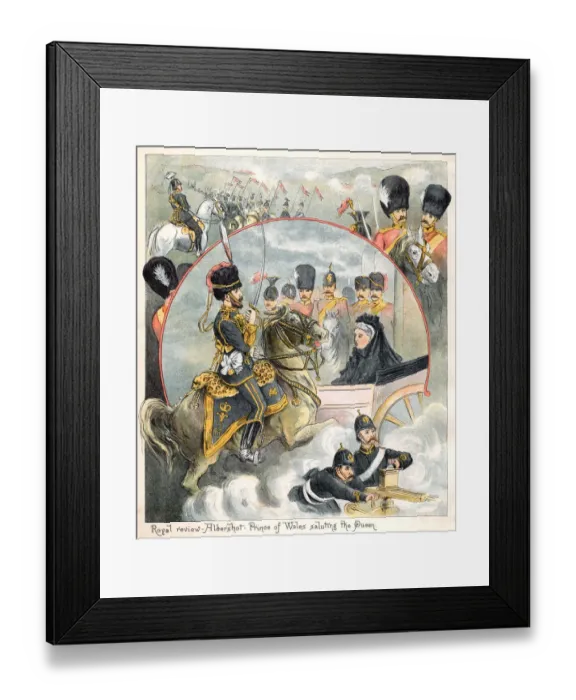 Framed Print : Military review at Aldershot with Queen Victoria Framed Print : Military review at Aldershot with Queen Victoria