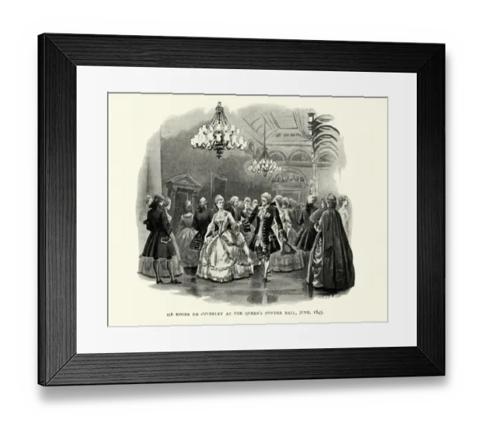 Framed Print : Sir Roger De Coverley at Queen Victorias Powder Ball, 1845 Framed Print : Sir Roger De Coverley at Queen Victorias Powder Ball, 1845
