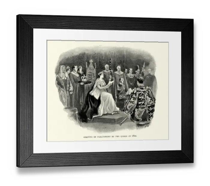 Framed Print : Queens speech, Queen Victoria opening Parliament, 1860 Framed Print : Queens speech, Queen Victoria opening Parliament, 1860