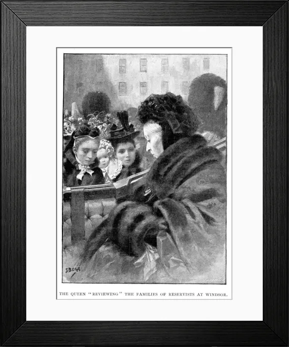 Framed Print : Queen Victoria meeting families of reservists Framed Print : Queen Victoria meeting families of reservists