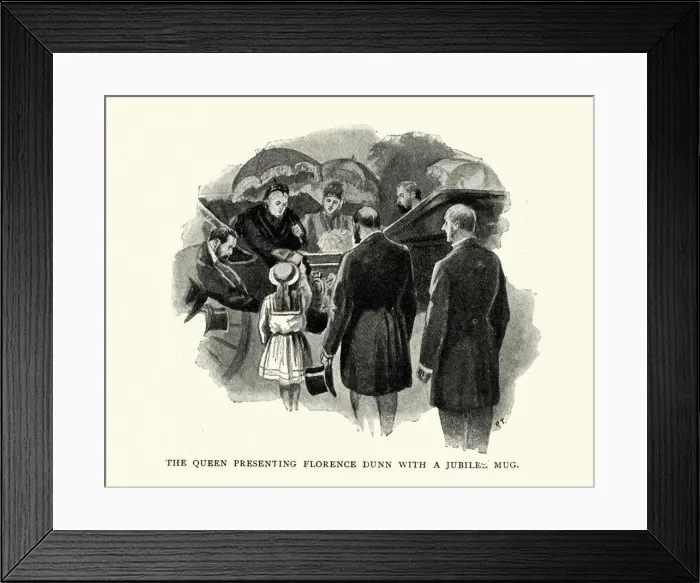 Framed Print : Queen Victoria presenting Florence Dunn with a jubilee mug Framed Print : Queen Victoria presenting Florence Dunn with a jubilee mug