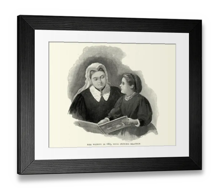 Framed Print : Queen Victoria reading with Princess Beatrice