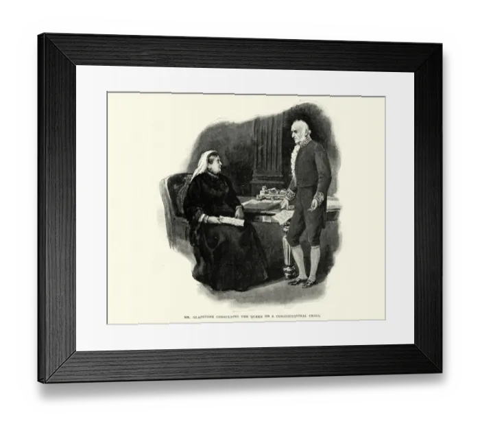 Framed Print : Gladstone consulting Queen Victoira on a constitutional crisis Framed Print : Gladstone consulting Queen Victoira on a constitutional crisis