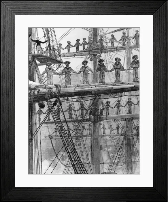 Framed Print : Naval Review - Sailors line the yards of the HMS Minotaur Framed Print : Naval Review - Sailors line the yards of the HMS Minotaur