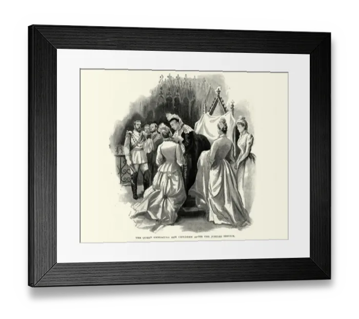 Framed Print : Queen Victoria embracing her children after Jubilee service Framed Print : Queen Victoria embracing her children after Jubilee service