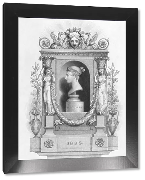 Queen Victoria (1819-1901) on engraving from the 1800s. Queen of Great Britain during 1837-1901